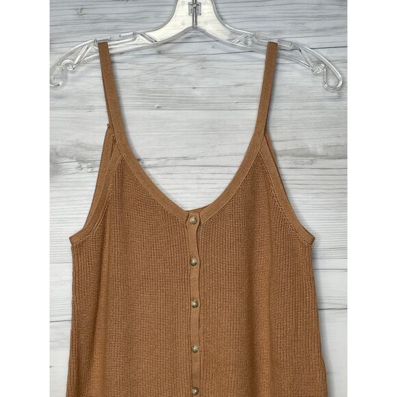 Abercrombie & Fitch Tank Top Womens Medium Brown Button Front Knit Cami - Picture 2 of 9